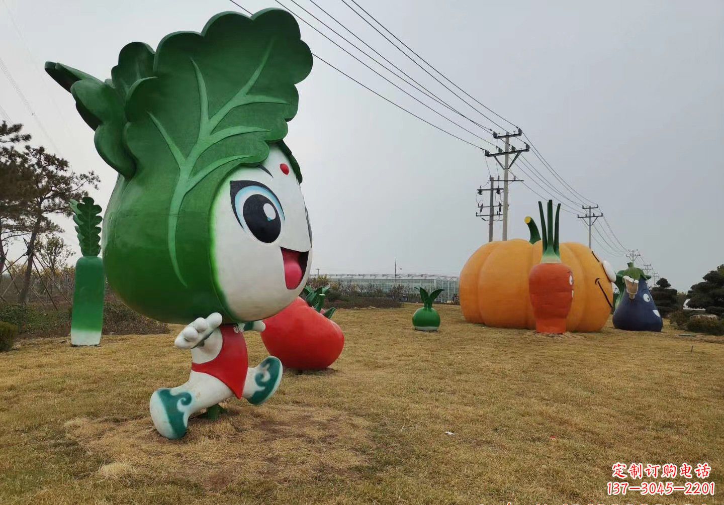 泉州玻璃钢卡通白菜景观雕塑