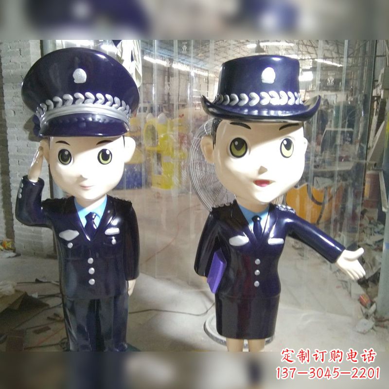 泉州玻璃钢警察雕塑表达警队宗旨