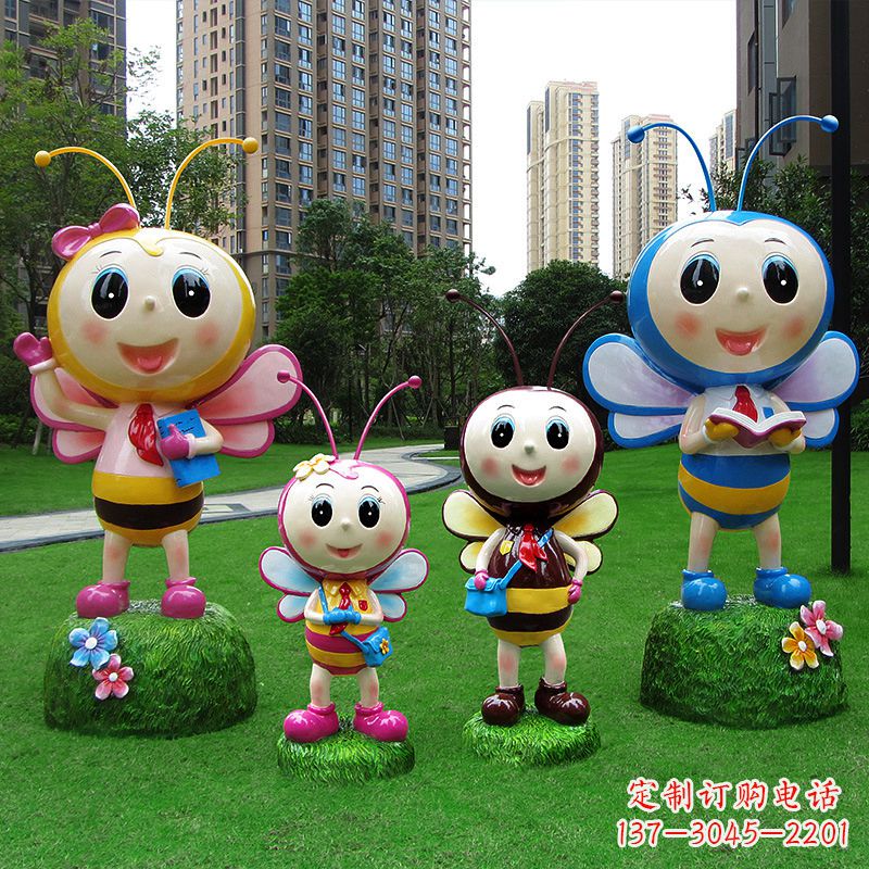 泉州玻璃钢卡通蜜蜂雕塑摆件