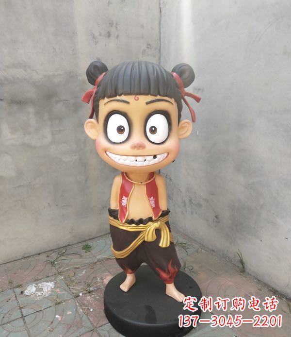 泉州玻璃钢雕刻的神话传说——哪吒