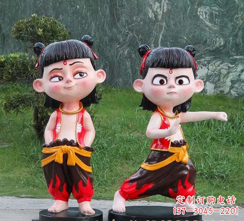 泉州哪吒玻璃钢卡通人物雕塑的象征