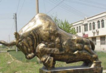 泉州黄铜斗牛雕像