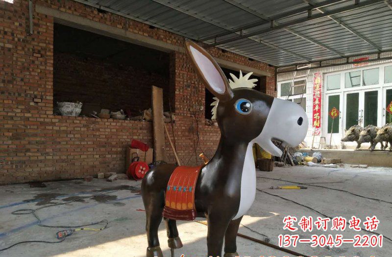 泉州玻璃钢卡通小毛驴雕塑