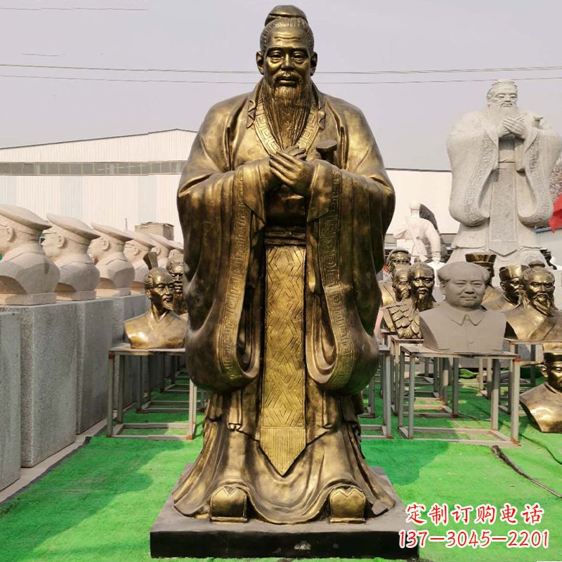 泉州玻璃钢制孔子雕塑