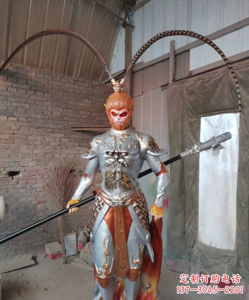 泉州玻璃钢孙悟空传承古老神话的雕塑