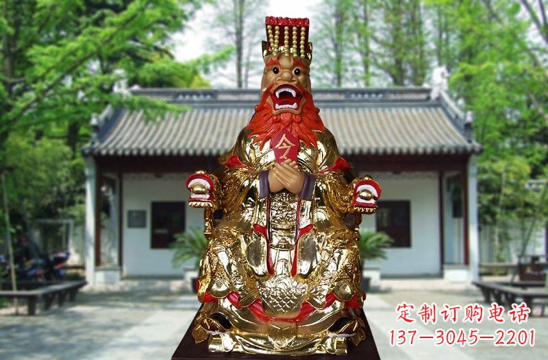 泉州玻璃钢制作的金龙王雕塑