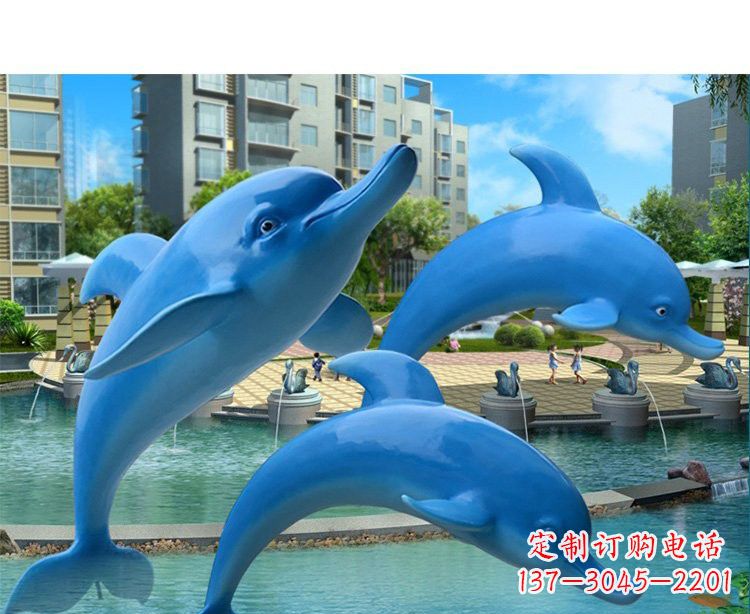 泉州玻璃钢海豚雕塑灵动而美丽