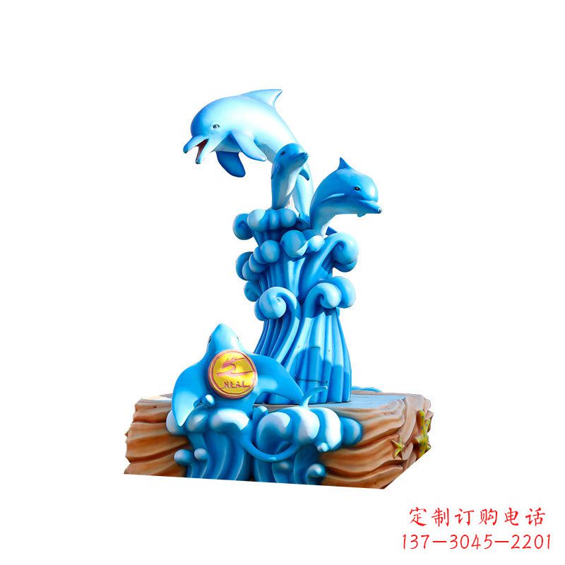 泉州玻璃钢海豚雕塑精美可爱的海洋宝藏