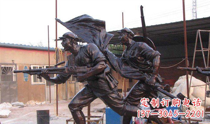 泉州玻璃钢战士仿铜人物雕塑