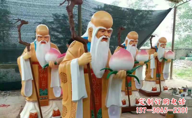 泉州玻璃钢宗教庙宇神像彩绘老寿星雕塑