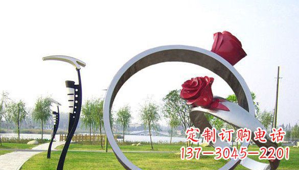泉州不锈钢爱情戒指浪漫雕塑艺术