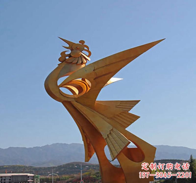 泉州不锈钢翱翔凤凰雕塑