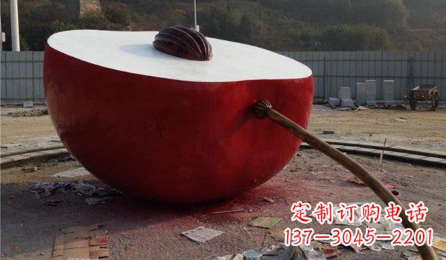 泉州不锈钢半个苹果雕塑