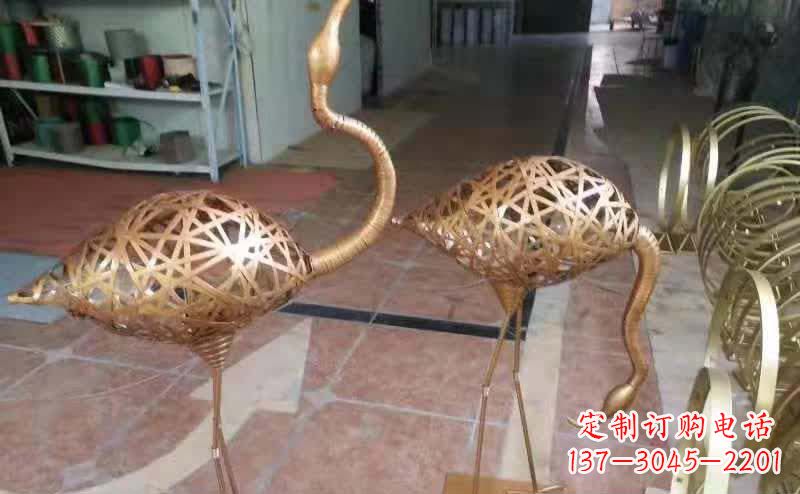 泉州不锈钢编制动物仙鹤雕塑
