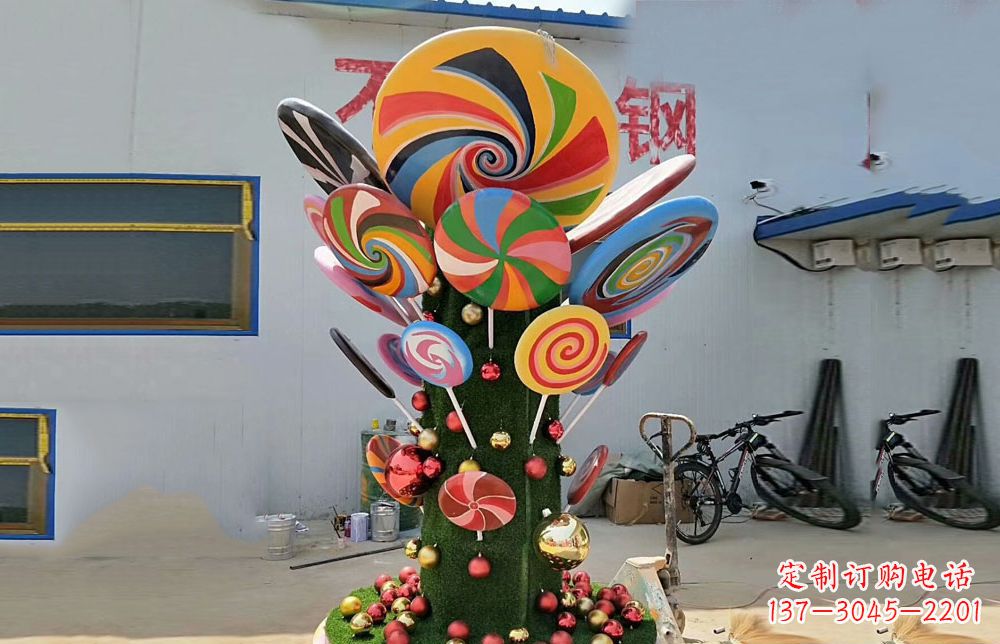 泉州不锈钢彩色棒棒糖雕塑艺术与景观的完美结合