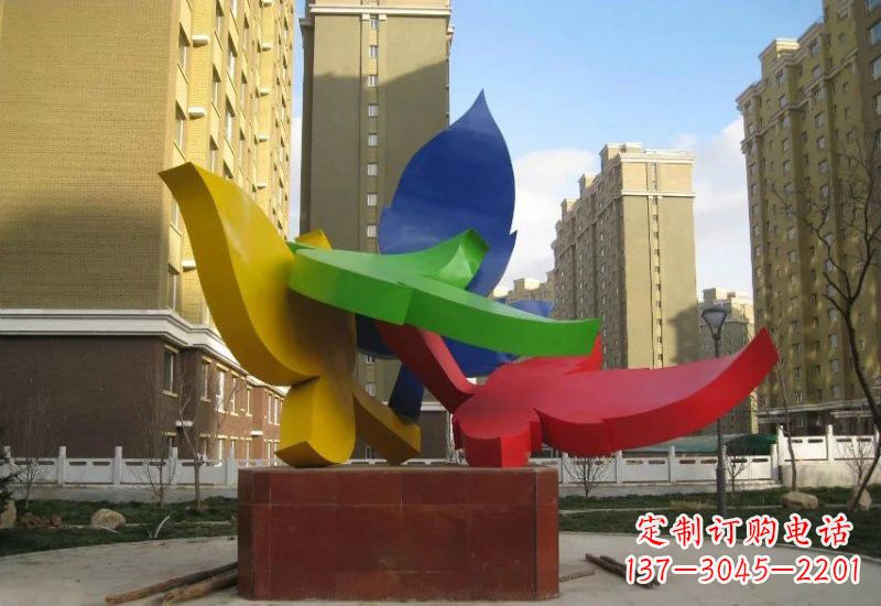 泉州不锈钢彩色树叶雕塑