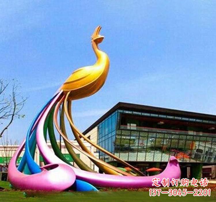 泉州不锈钢彩色孔雀雕塑