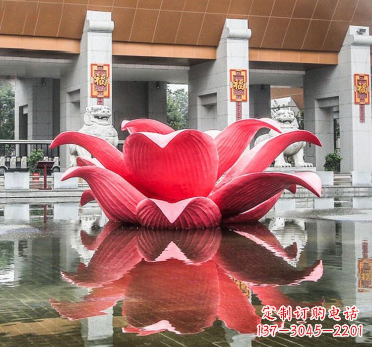 泉州不锈钢彩色莲花喷泉雕塑