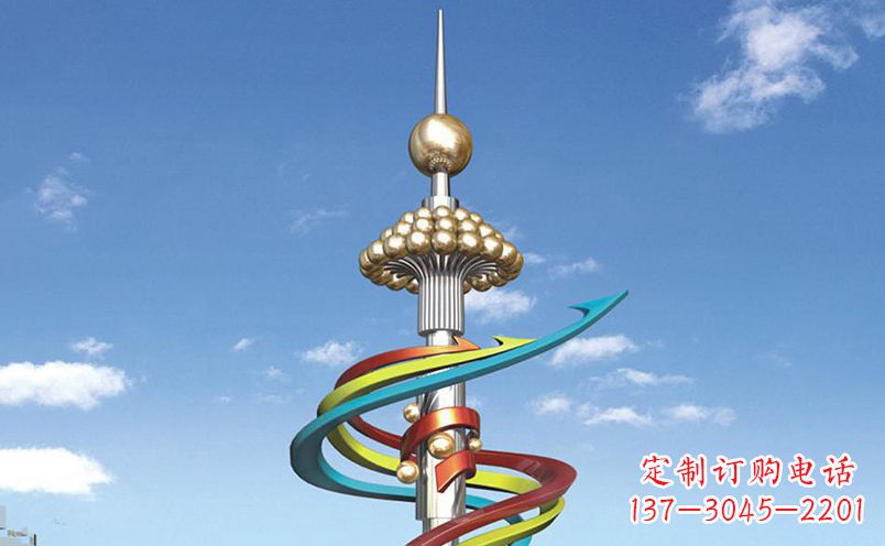 泉州不锈钢飘带彩色雕塑——缤纷空间的艺术美学