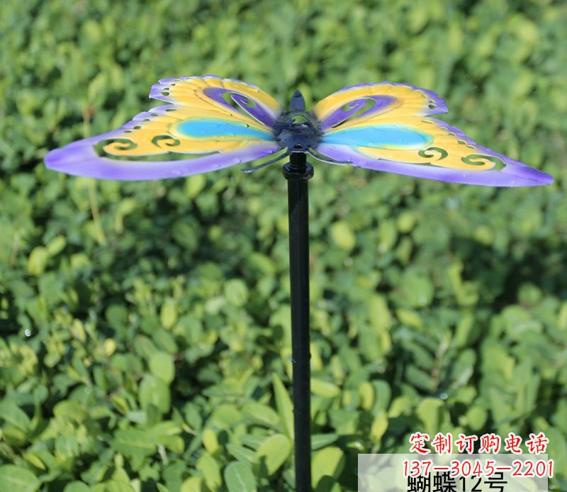 泉州不锈钢彩色蝴蝶雕塑点缀园林的艺术之美