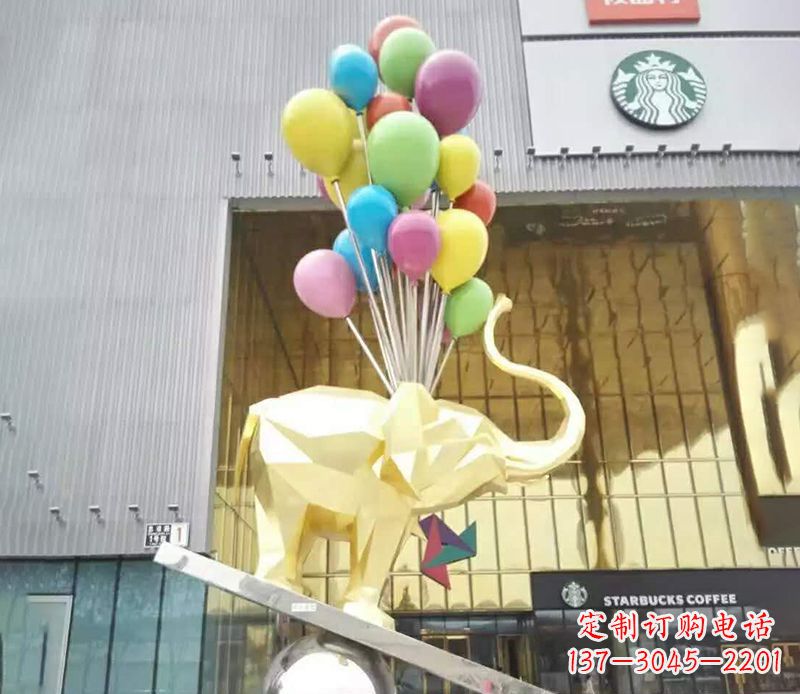 泉州不锈钢踩球的小象雕塑