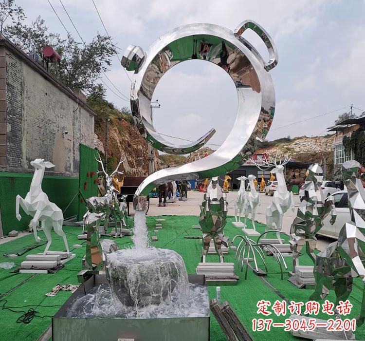 泉州不锈钢茶壶雕塑精致美观的艺术品