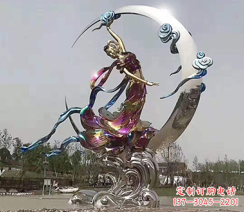 泉州不锈钢嫦娥奔月雕塑 (2)