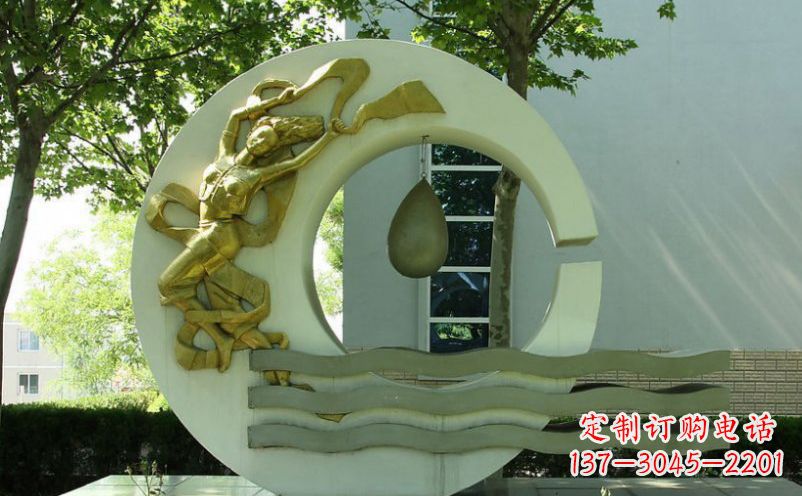 泉州不锈钢嫦娥奔月景观雕塑