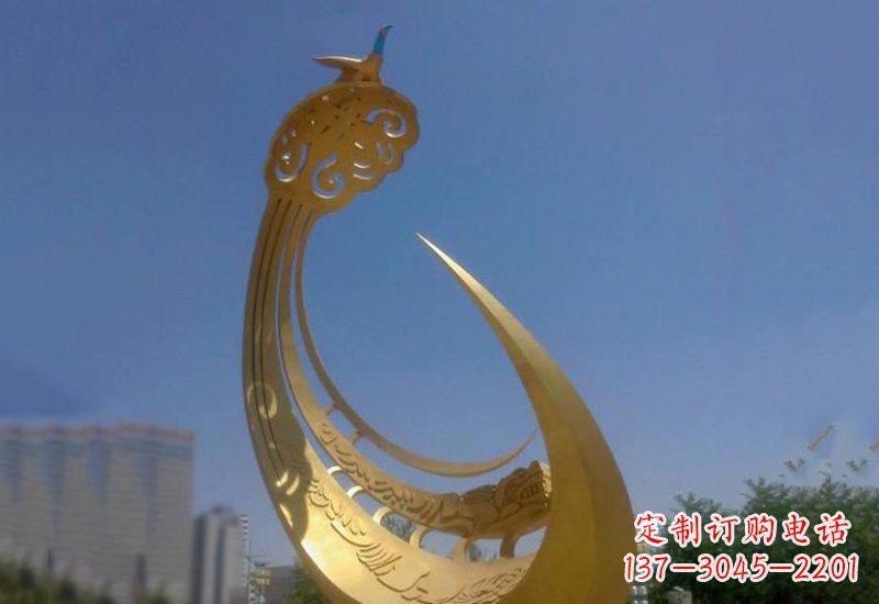 泉州不锈钢城市大型抽象创意凤凰雕塑