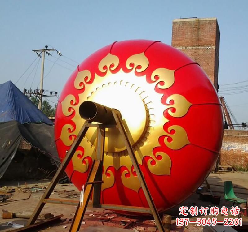 泉州不锈钢城市红色灯笼雕塑灯笼象征着繁荣