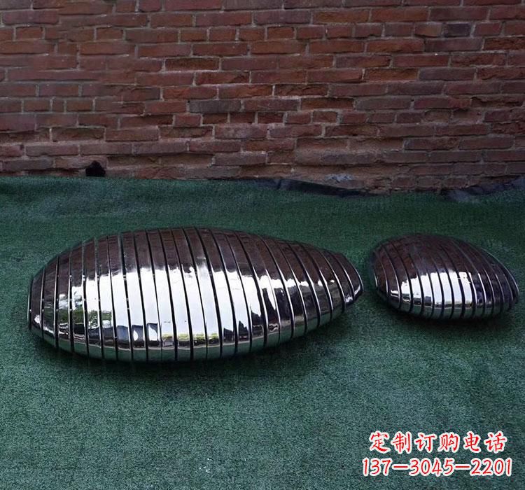 泉州不锈钢城市镜面鹅卵石雕塑