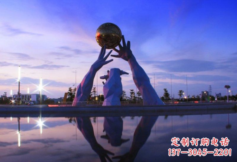 泉州不锈钢城市手托地球雕塑