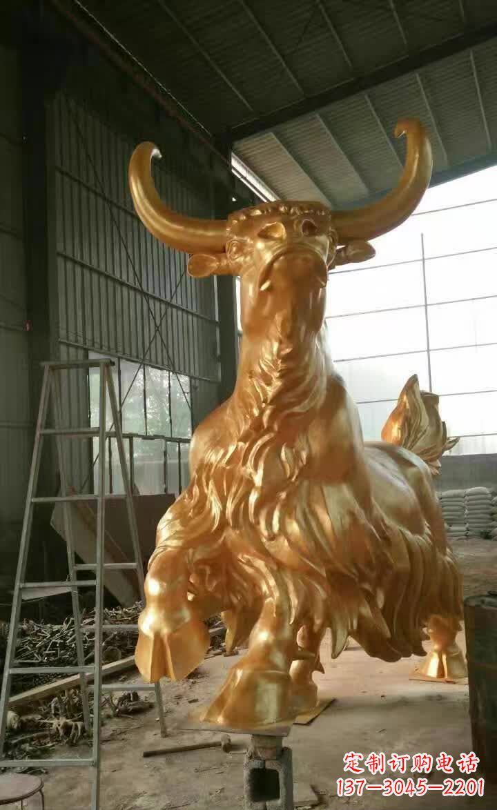 泉州不锈钢城市钛金牦牛雕塑