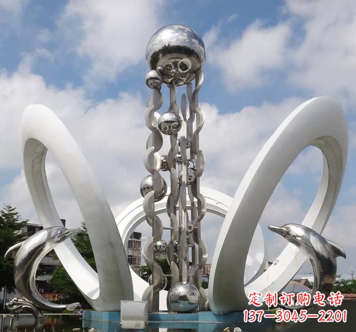 泉州不锈钢城市艺术海豚雕塑