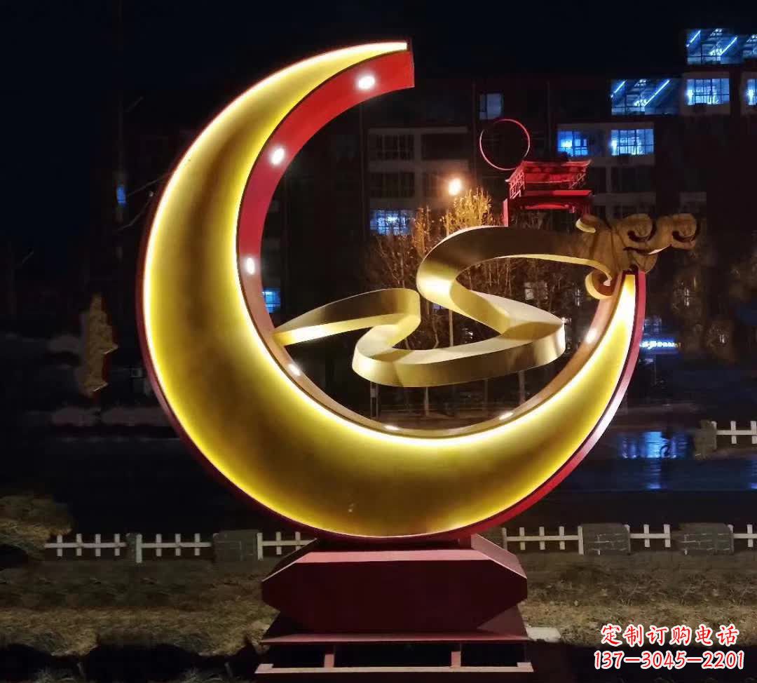 泉州不锈钢城市月亮雕塑1