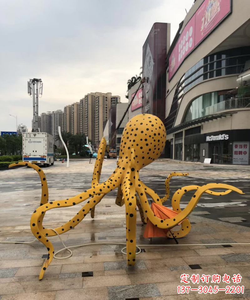 泉州不锈钢城市章鱼造型雕塑
