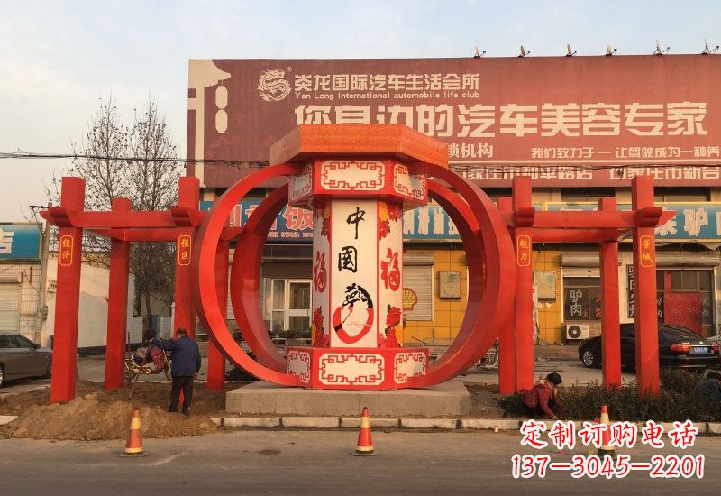 泉州不锈钢灯笼雕塑——中国梦的象征