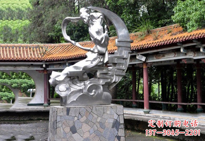 泉州不锈钢制作的嫦娥奔月雕塑