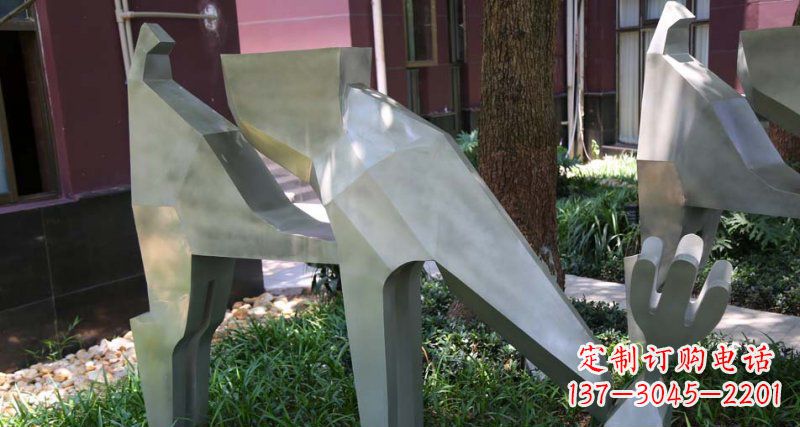 泉州精美的不锈钢梅花鹿雕塑