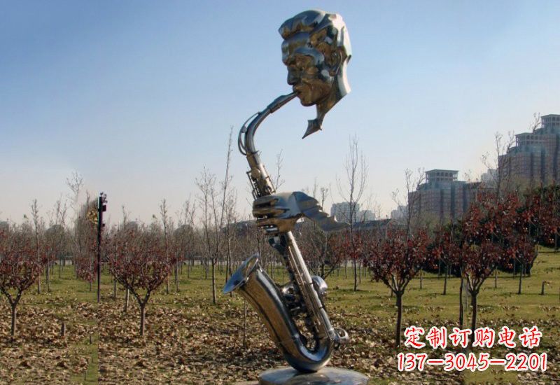 泉州不锈钢抽象吹萨克斯人物雕塑
