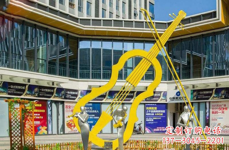 泉州不锈钢抽象大提琴雕塑