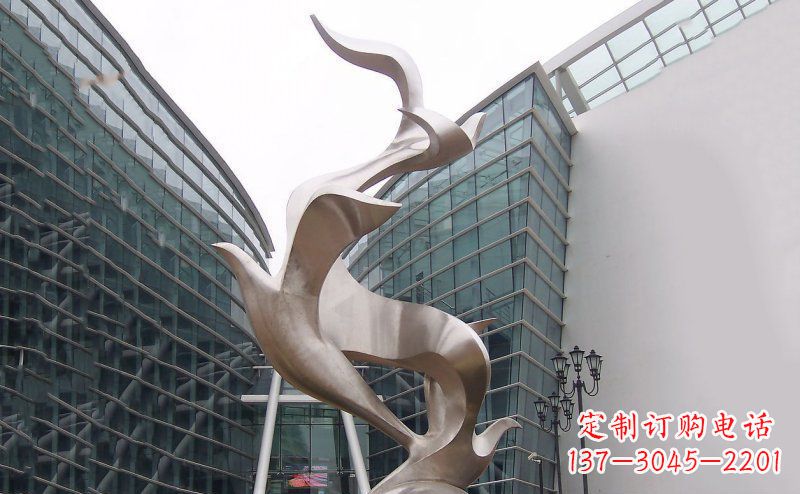 泉州不锈钢抽象大雁鸽子雕塑