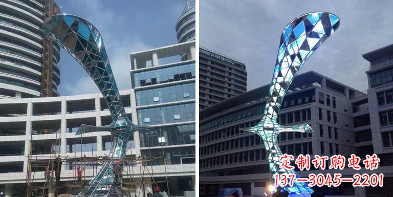 泉州大雁景观雕塑——精美不锈钢艺术品