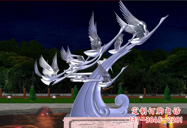 泉州不锈钢雕塑——以天鹅为灵感