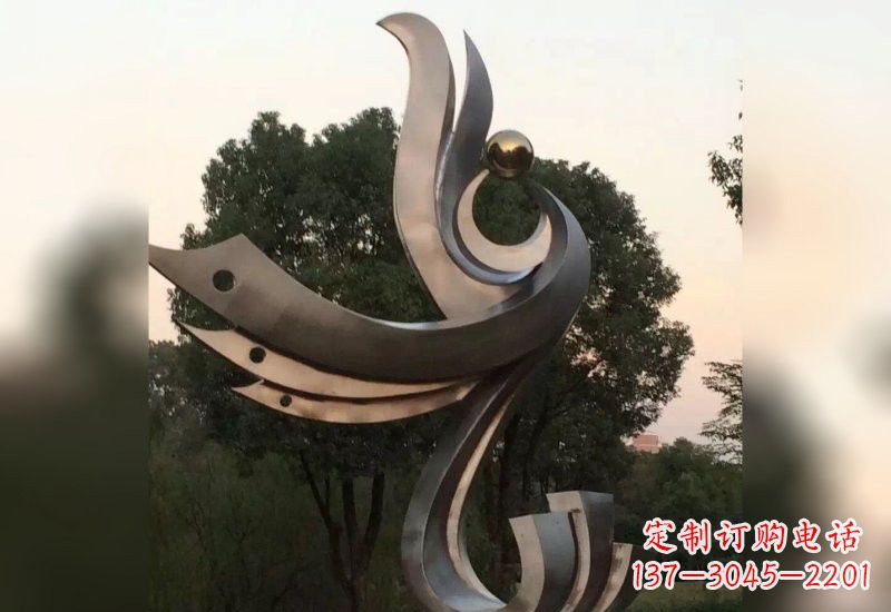 泉州不锈钢抽象凤凰雕塑2