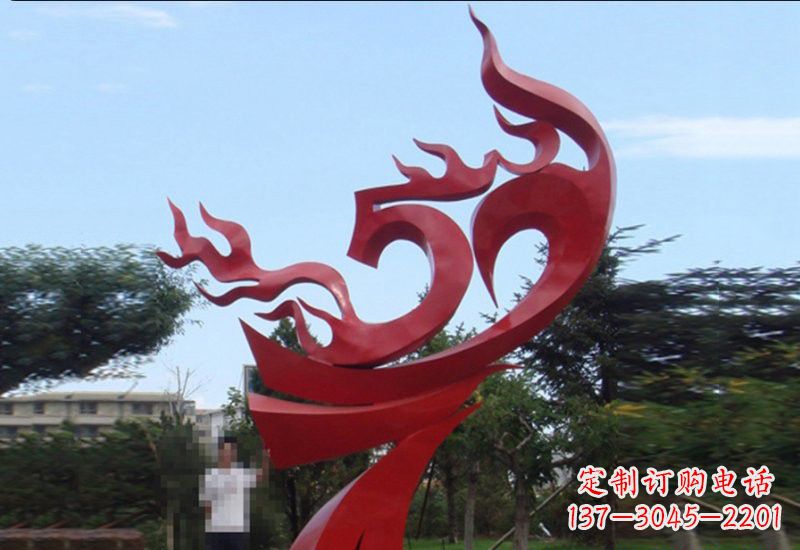 泉州不锈钢抽象凤凰涅槃景观雕塑