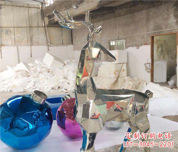 泉州不锈钢梅花鹿雕塑