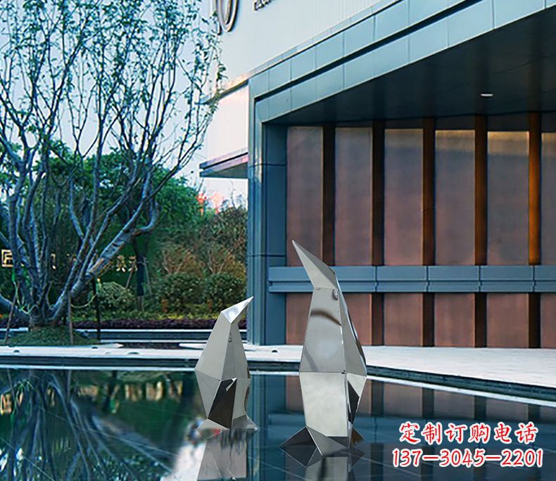 泉州不锈钢企鹅雕塑一件来自大自然的艺术品