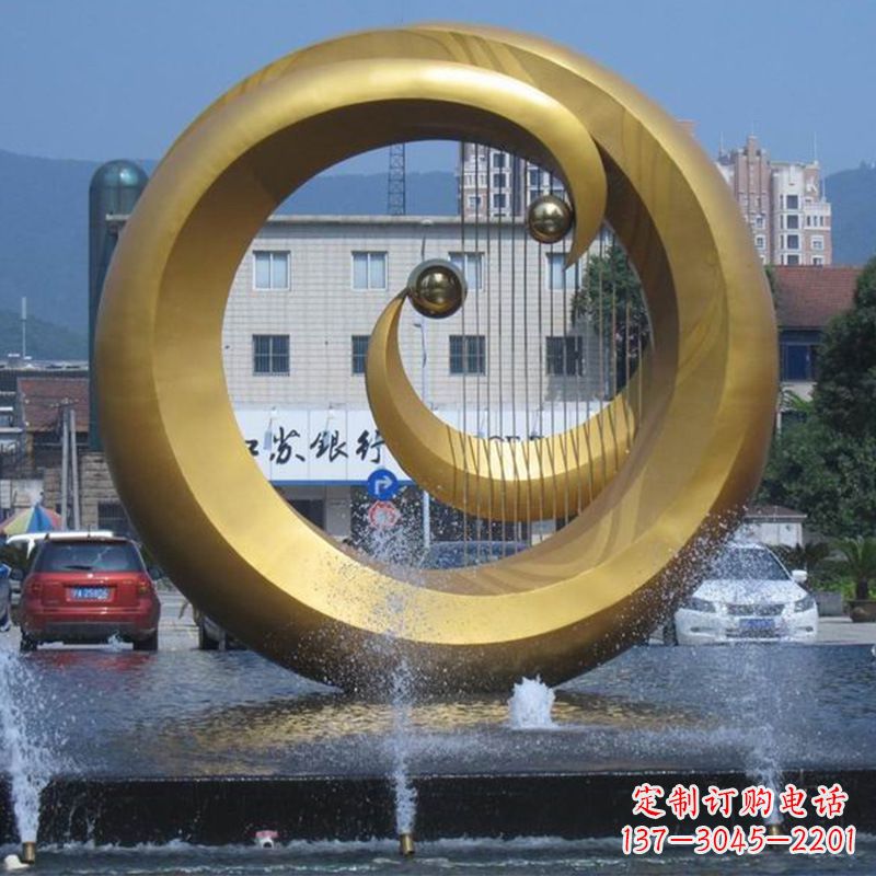 泉州不锈钢抽象乐器喷泉睡觉景观雕塑