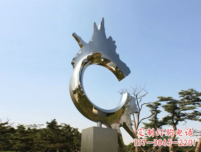 泉州不锈钢抽象龙头雕塑
